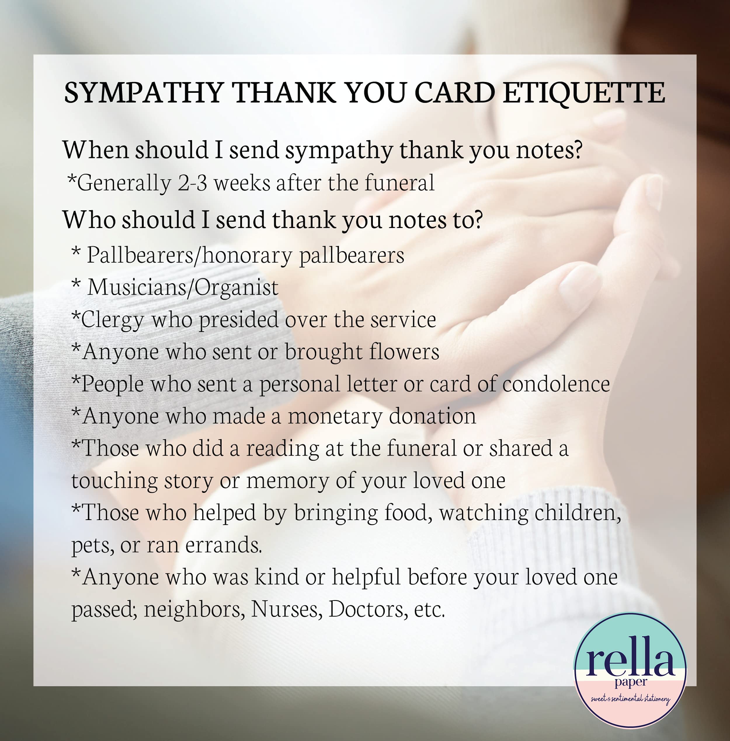 Customized Personalized Funeral Thank You Cards with Envelopes - A2 Folded Sympathy Cards for Bereavement (Ivory/White, Choose Quantity) | Perfect for Sending Gratitude After Memorial Services & Funerals