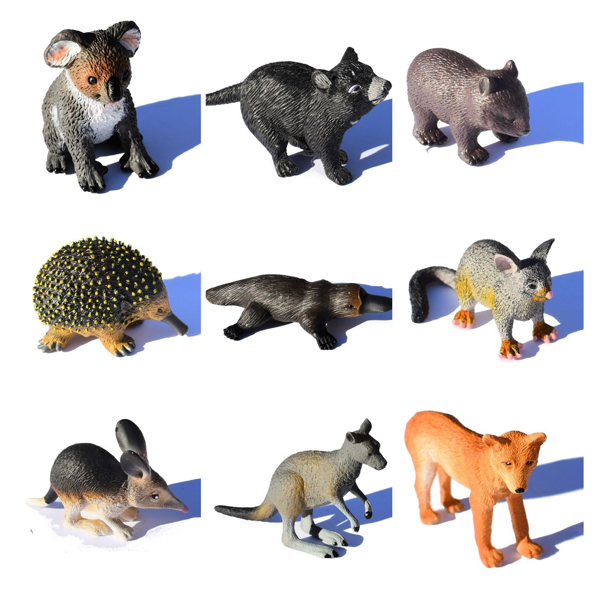 Australian Animal Plastic Figurine Set - Kangaroo, Koala, Wombat & More - Realistic Wildlife Toy Collection for Kids Play, Education & Home Decor