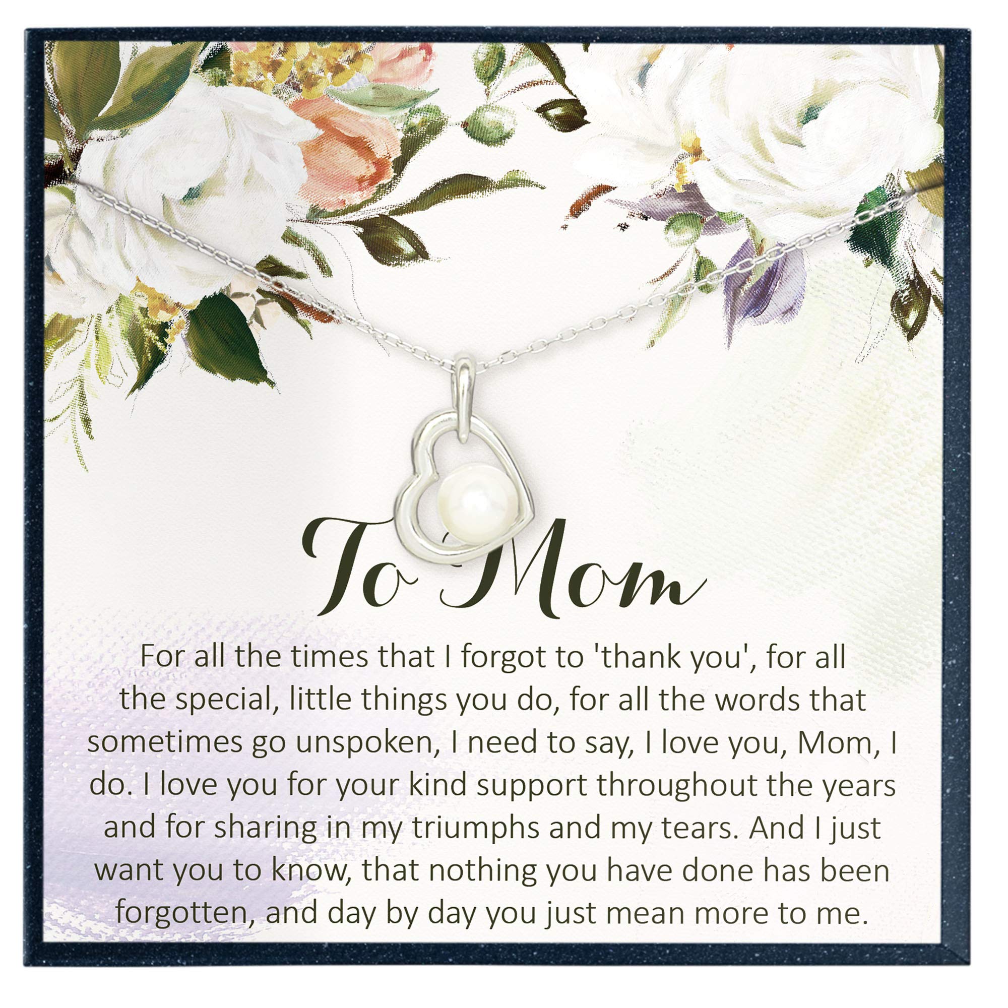 Grace of Pearl Mother Necklace - Personalized Jewelry Gift for Mom from Daughter or Son, Elegant Mom's Birthday & Mother's Day Present - Perfect for Special Occasions & Everyday Wear