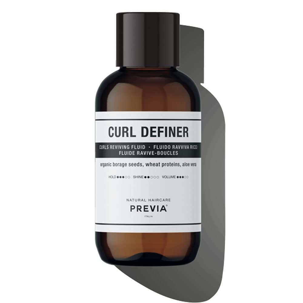 PREVIA Curl Definer Hydrating Serum for Curly Hair - Vegan Frizz Control Oil for Moisturizing & Enhancing Curls - Sulfate-Free, Paraben-Free Natural Hair Serum (3.38 oz) - Perfect for Daily Curl Care & Styling