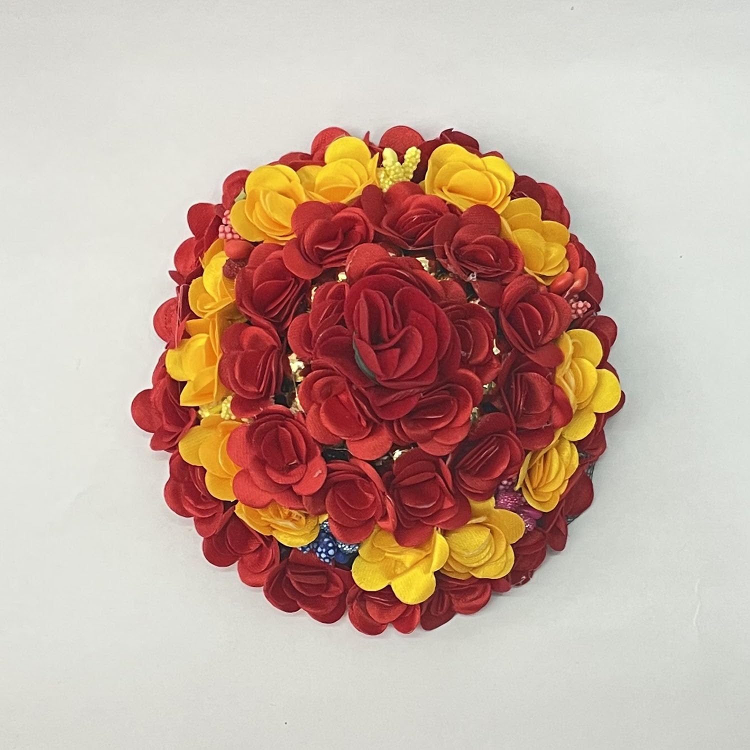 GuruEmbelish Artificial Bridal Bun Juda Maker - Satin Flower Gajra Hair Accessories (Pack of 1) for Wedding, Party & Indian Traditional Hairstyles