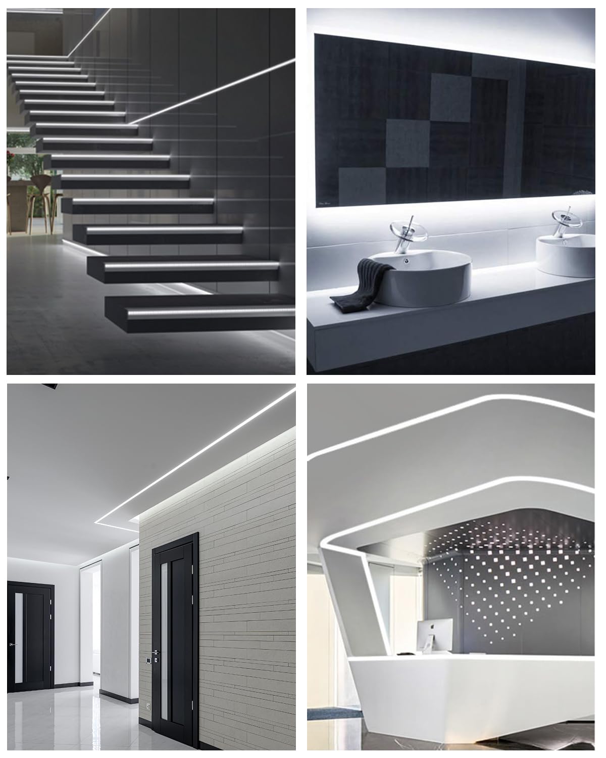 ALITOVE 32.8ft COB Daylight White LED Strip Lights 6000K Super Bright, High CRI>90, 24V Dimmable LED Light Strip with Power Adapter & Remote - Perfect for Home, Office, Mirror Backlighting, Wardrobe, Bookcase, Cabinet Lighting