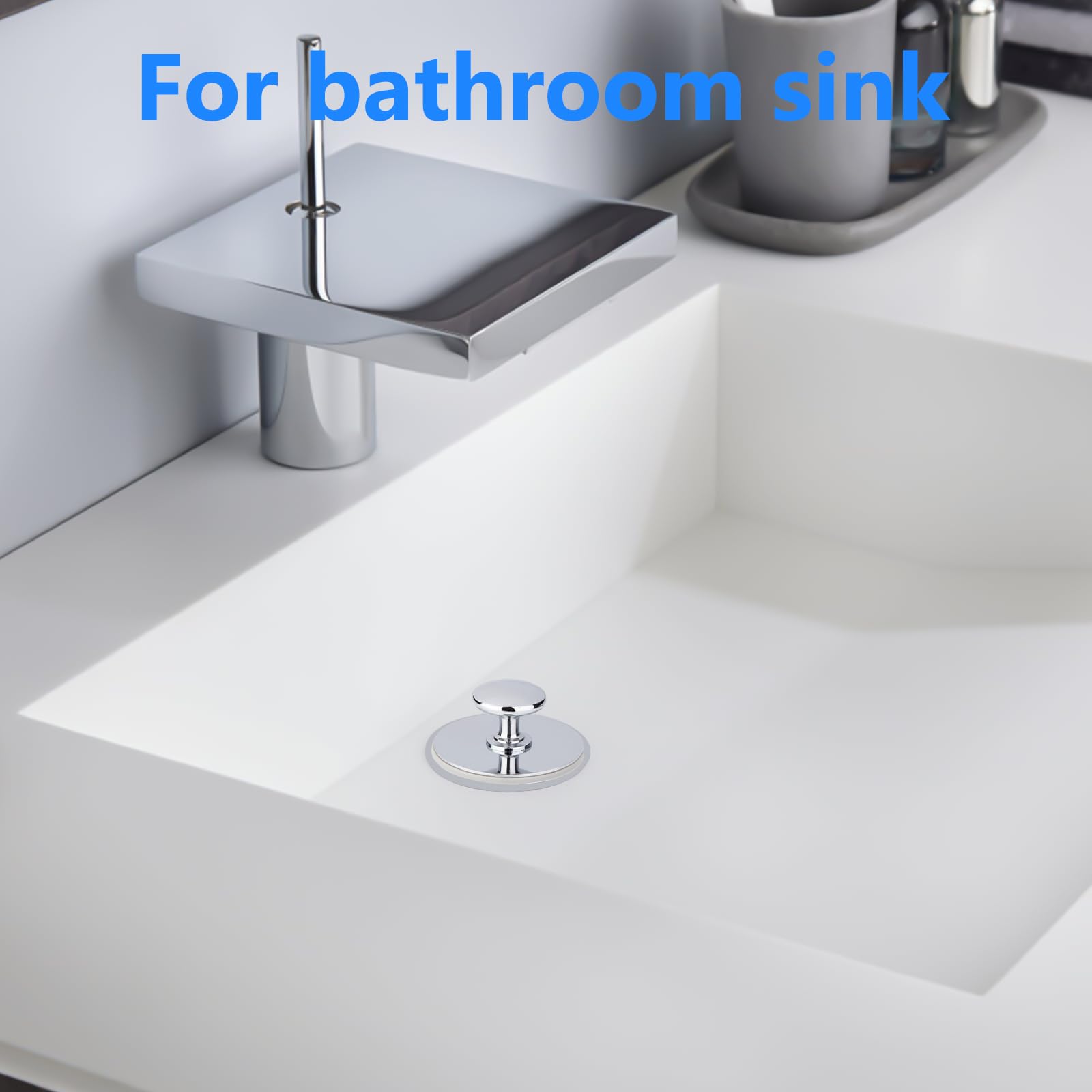Universal Bathtub Drain Stopper - Rubber Replacement Plug for Bathtubs & Bathroom Sinks (Chrome, YGS8901) - Leak-Proof Bath & Sink Drain Cover for Home, Hotel, Spa Use