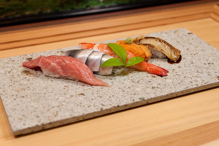 Miranda Style Omoeraku Japanese Cedar Wood Frame Large Oya Stone Plate - Elegant Serving Tray for Sushi, Tea Ceremony & Home Decor