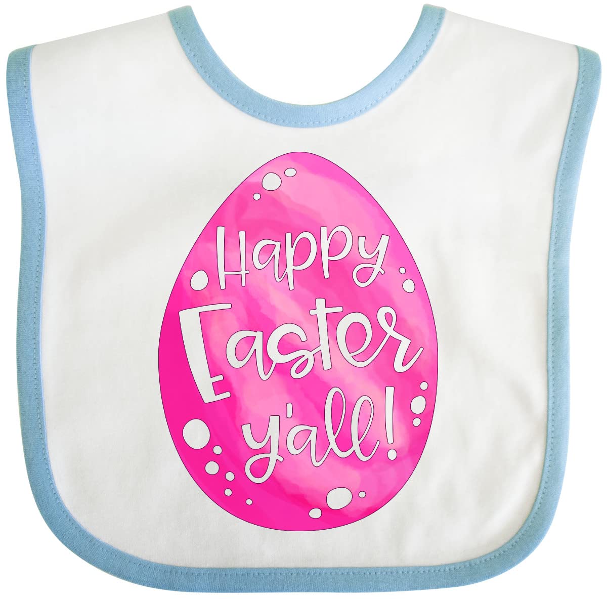 Inktastic Happy Easter Y'all Pink Easter Egg Baby Bib - Cute Easter Outfit for Babies & Toddlers, Perfect for Easter Photos, Parties & Family Gatherings