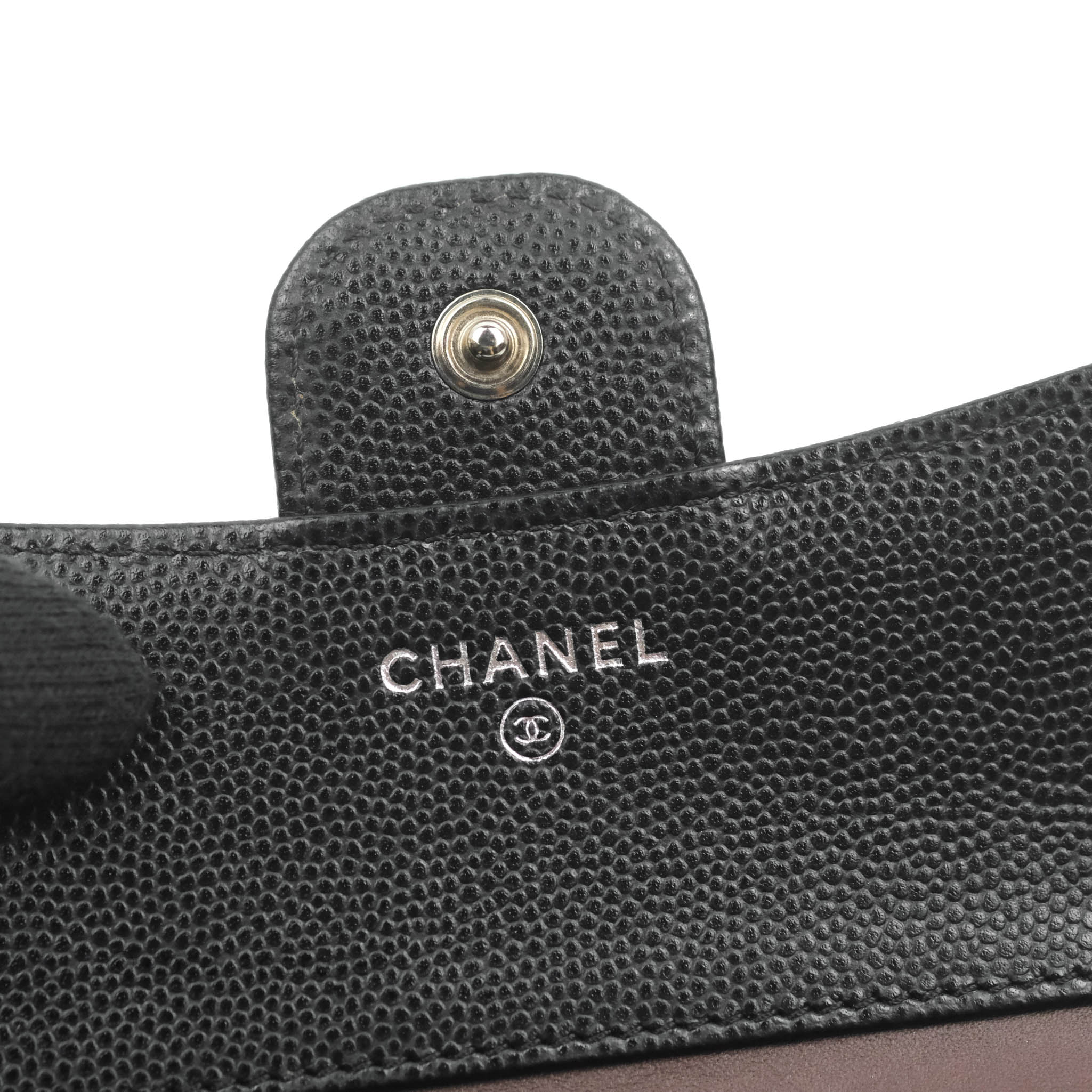 Chanel Classic Flap Chevron Wallet in Black Caviar Leather with Silver Hardware - Luxury Women's Wallet for Everyday Use & Special Occasions