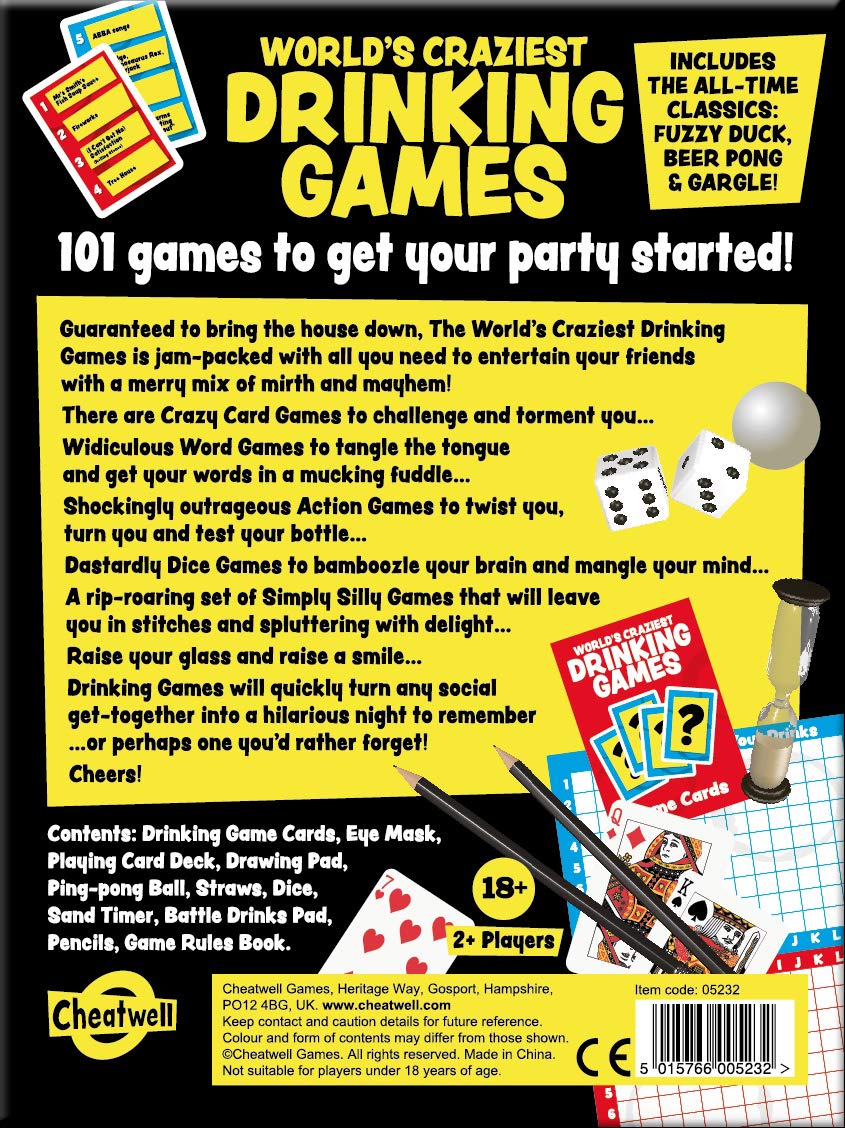 05232 World's Craziest Drinking Games - Fun Party Games for Adults, College Students & Friends - Perfect for Birthday Parties, Bachelor/Bachelorette Nights & Social Gatherings