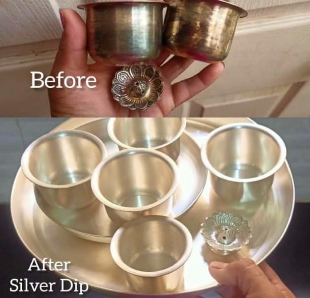 Silver Dip | Instant Silver Cleaner & Polish for Jewelry, Flatware & Coins | No Scrubbing, No Silver Loss | Safe for Antiques & Heirlooms | 300ml Bottle | Perfect for Restoring Tarnished Silver at Home