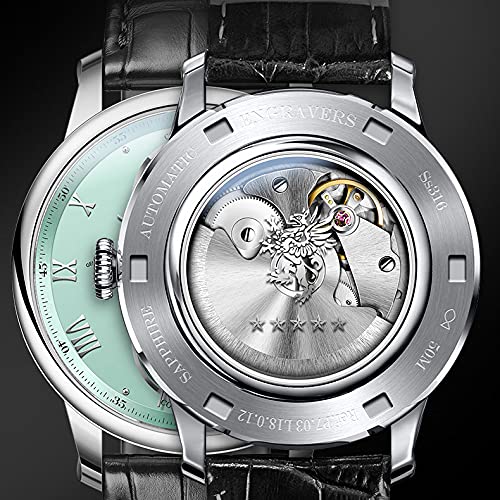 BORMAN Automatic Men's Luxury Watch - Mechanical Wristwatch with Sapphire Crystal, Month/Week/Date & 24-Hour Display - Perfect for Business, Formal Events & Everyday Wear
