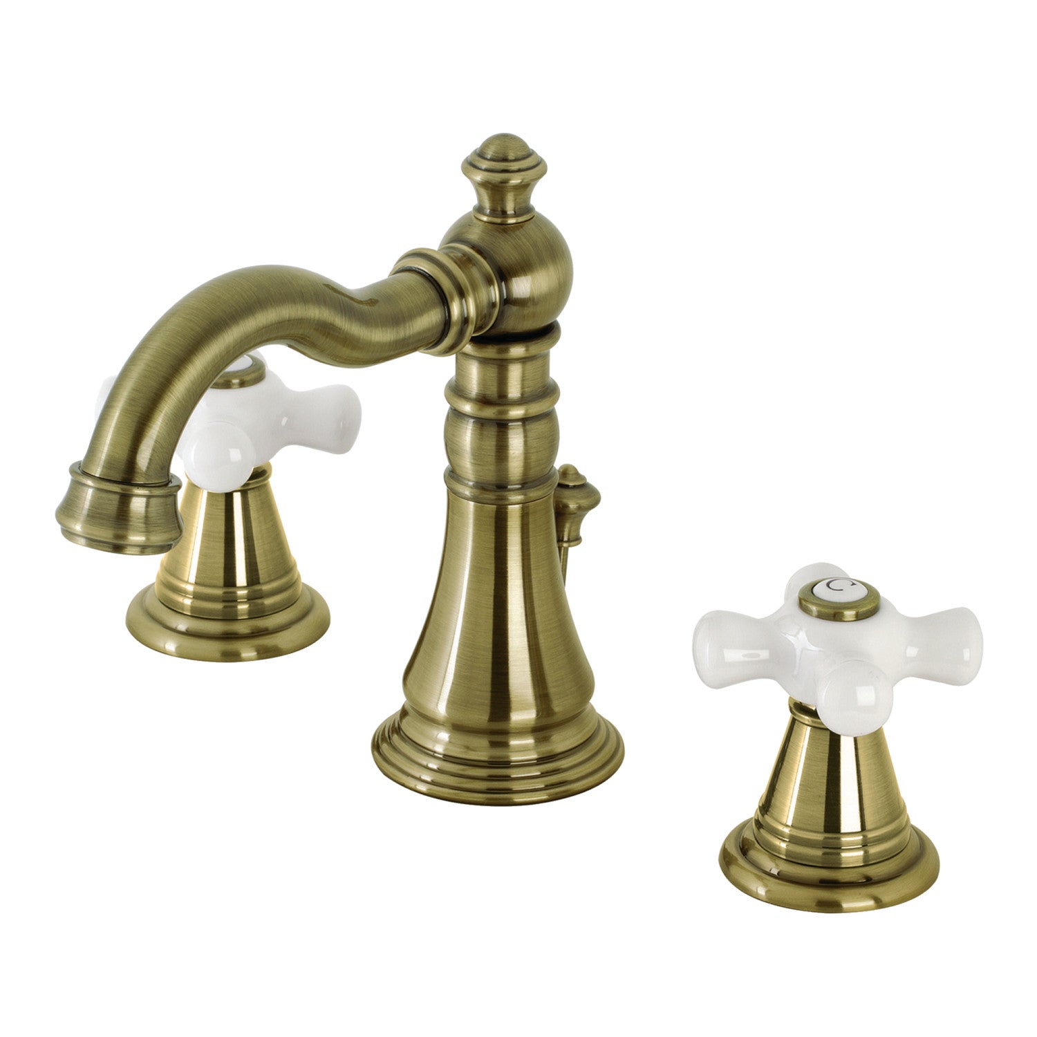 American Classic FSC19733APX 3-Hole Widespread Bathroom Faucet with Brass Pop-Up Drain - Antique Brass Finish - Perfect for Vintage Style Bathroom Renovations & Modern Home Upgrades