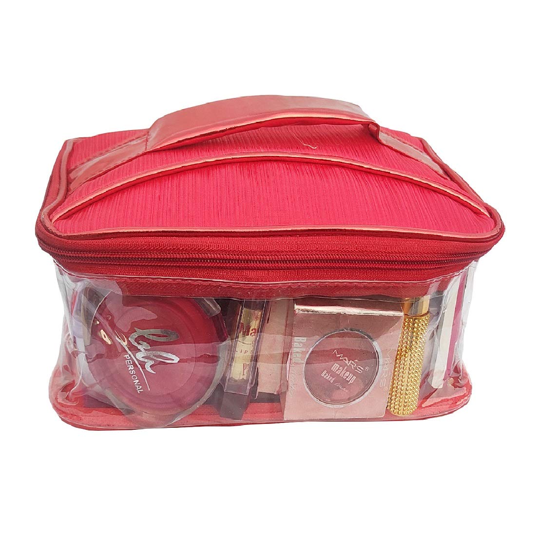 Red Makeup Box Cosmetic Bag and Purse - Waterproof Travel Organizer for Women | Perfect for Travel, Gym, and Everyday Use
