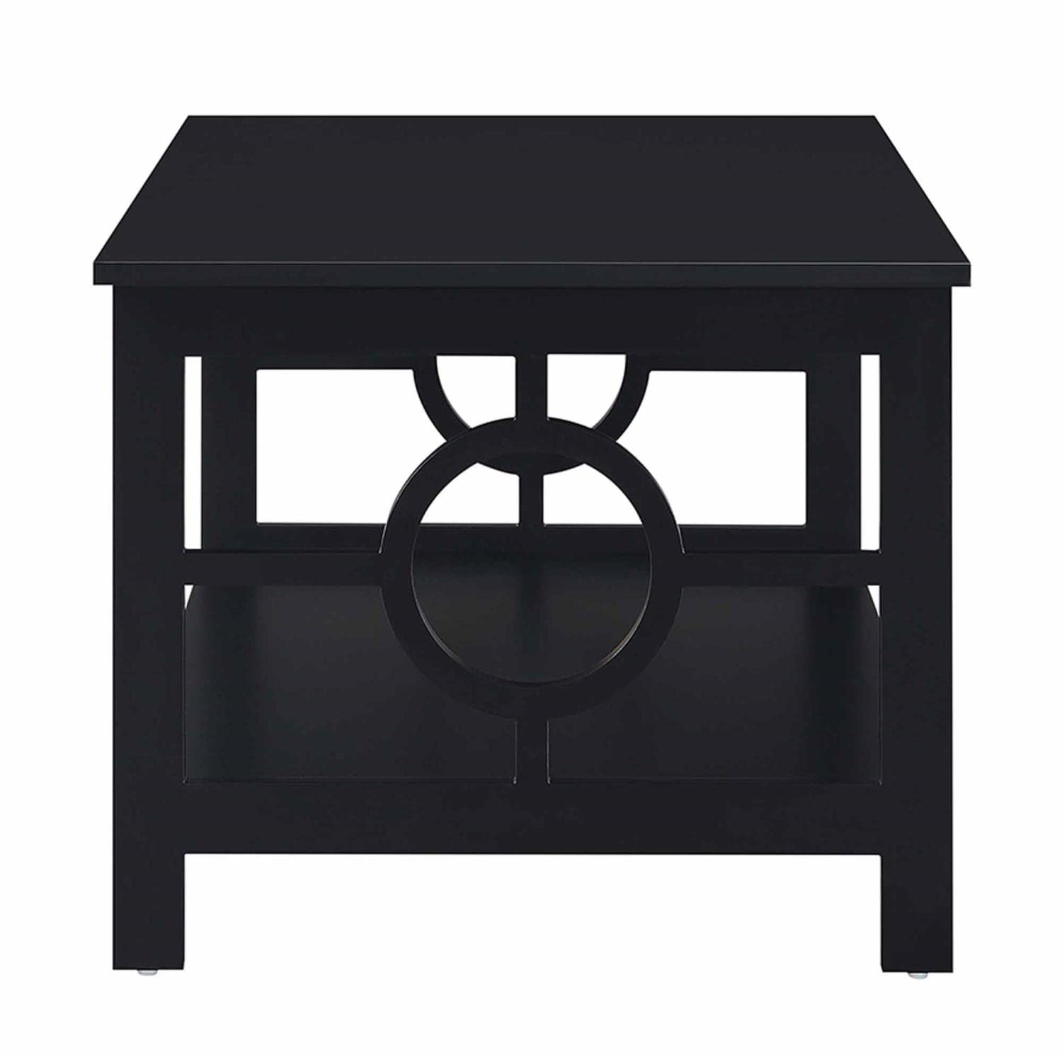 Convenience Concepts Modern Round Coffee Table - 36 Inch Black Wood End Table for Living Room | Perfect for Small Spaces, Apartments & Coffee Shop Decor