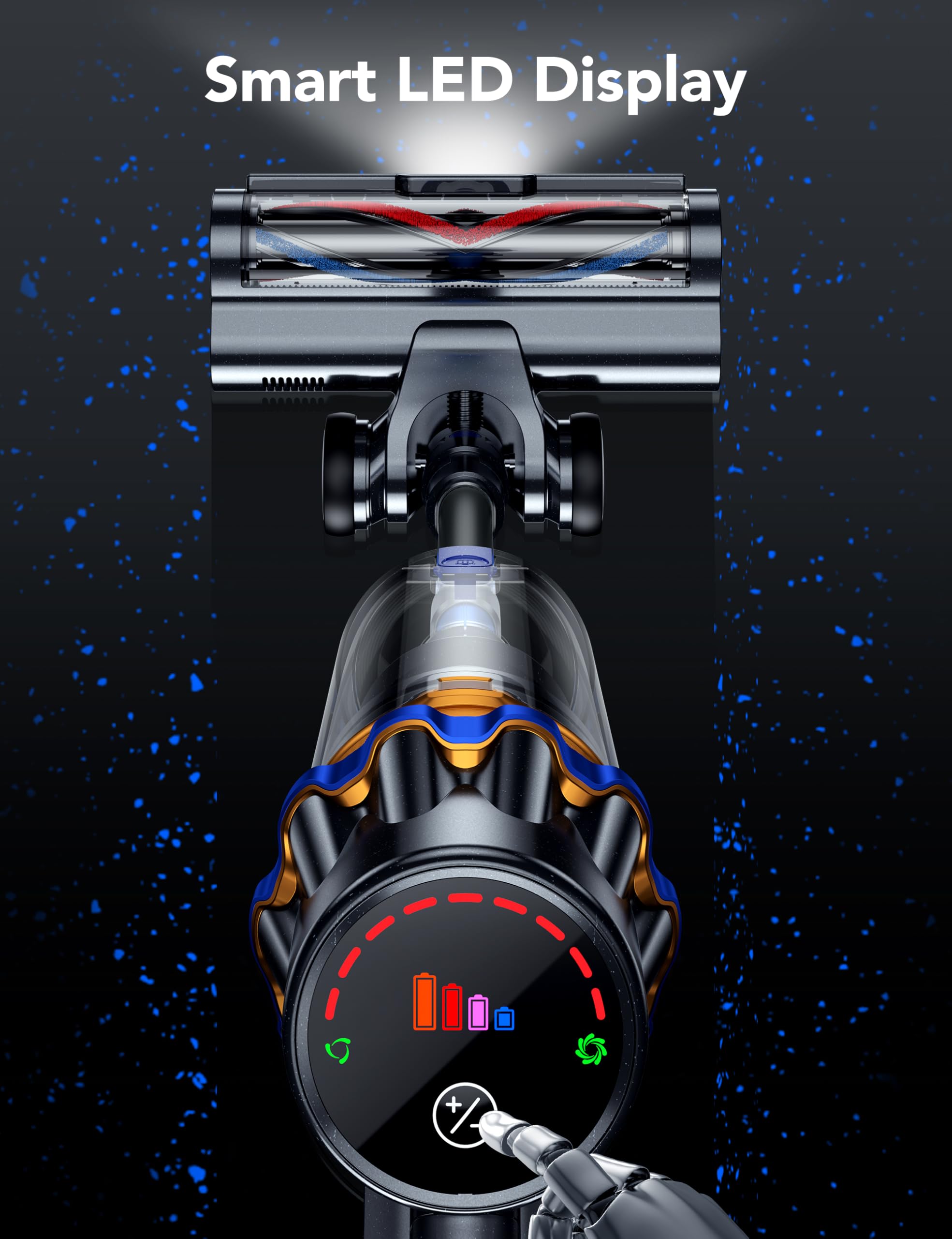 450W 45Kpa Cordless Vacuum Cleaner - Powerful Lightweight Stick Vacuum with LED Headlights, Brushless Motor & 45 Min Runtime - Ideal for Home, Pet Hair, Carpet & Hardwood Floors Cleaning