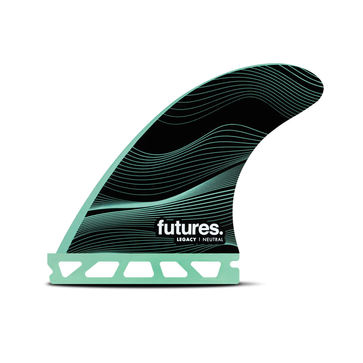 Futures Thruster F4 HC Legacy Series Surfboard Fin - Neutral Green - High Performance for Shortboards & Performance Surfing
