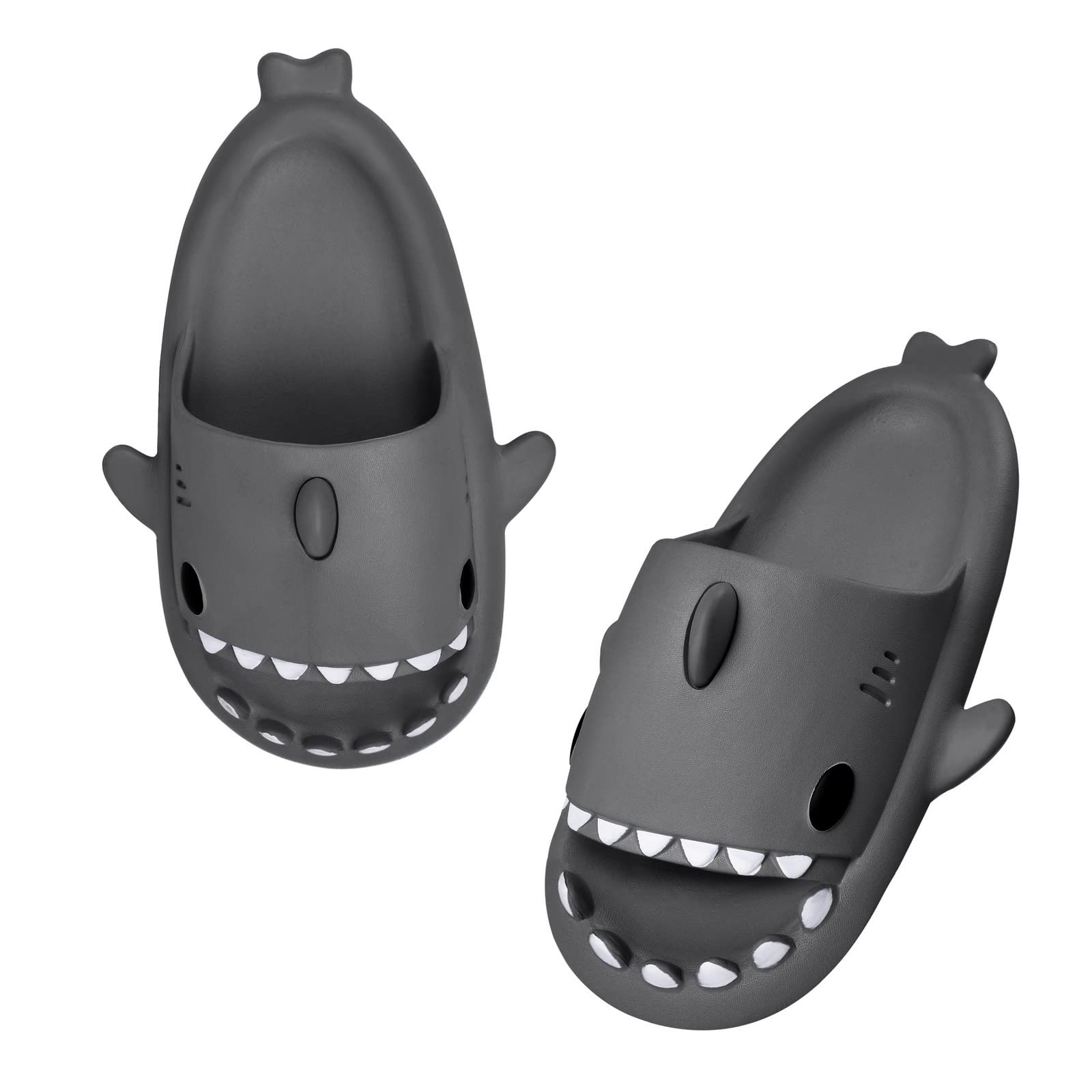 **Comfortable Shark Slides for Women & Men - Cute Anti-Slip Open-Toe Slippers - Quick-Drying Summer Sandals for Beach, Pool & Casual Wear**