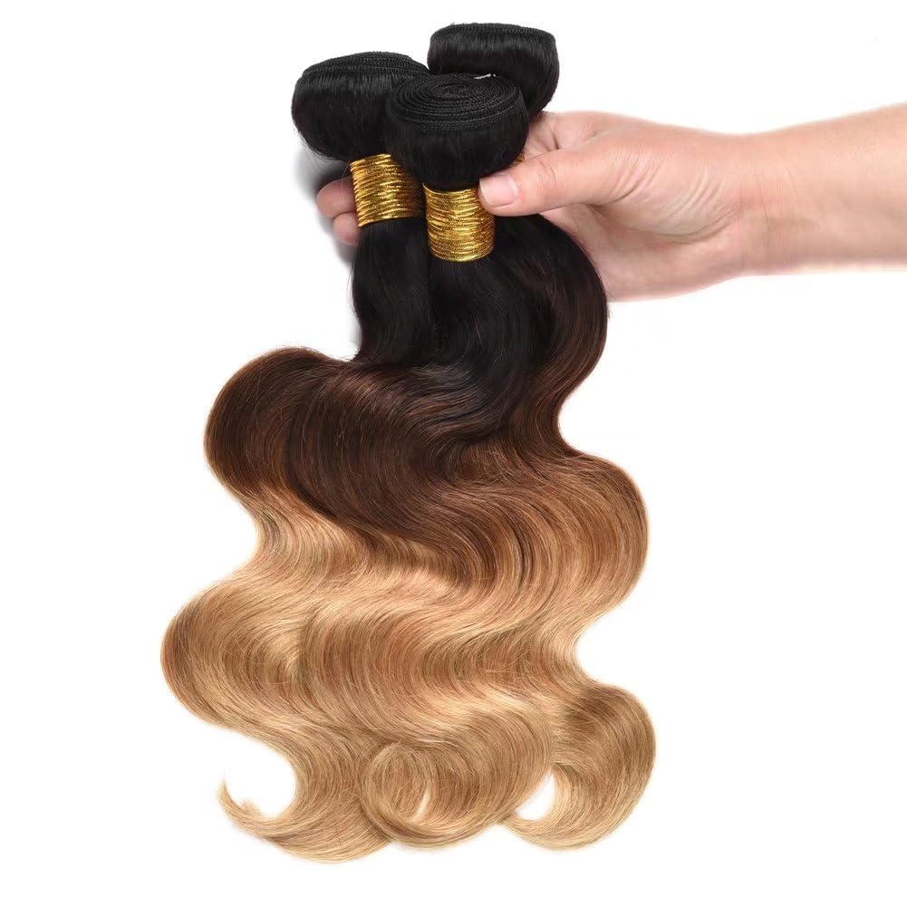 FEEL ME 3 Bundles Brazilian Straight Virgin Hair Extensions - 20/22/24 Inch Unprocessed 100% Human Hair Weft (Color 30 Brown) for Sew-in, Clip-in & Glue-in Hairstyles - Perfect for Daily Wear, Parties & Special Occasions