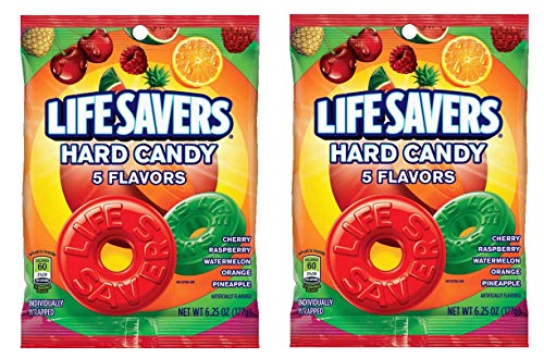 LIFE SAVERS Assorted 5-Flavor Hard Candy - 6.25oz Bags (Pack of 12) - Perfect for Office Snacks, Party Favors & Road Trips