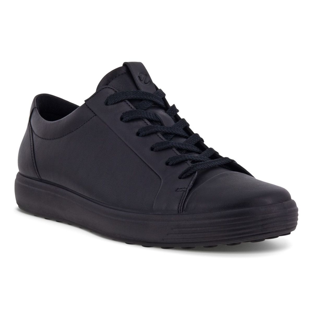 ECCO Women's Soft 7 Sneakers - Black Leather Walking Shoes for Women | Comfortable Casual Shoes for Work, Travel & Everyday Wear