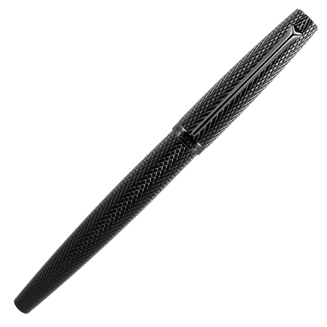 Diplomat Viper Guilloche Fountain Pen - Premium Black Fountain Pen for Writing, Calligraphy & Gift Giving - Perfect for Professionals, Students & Collectors