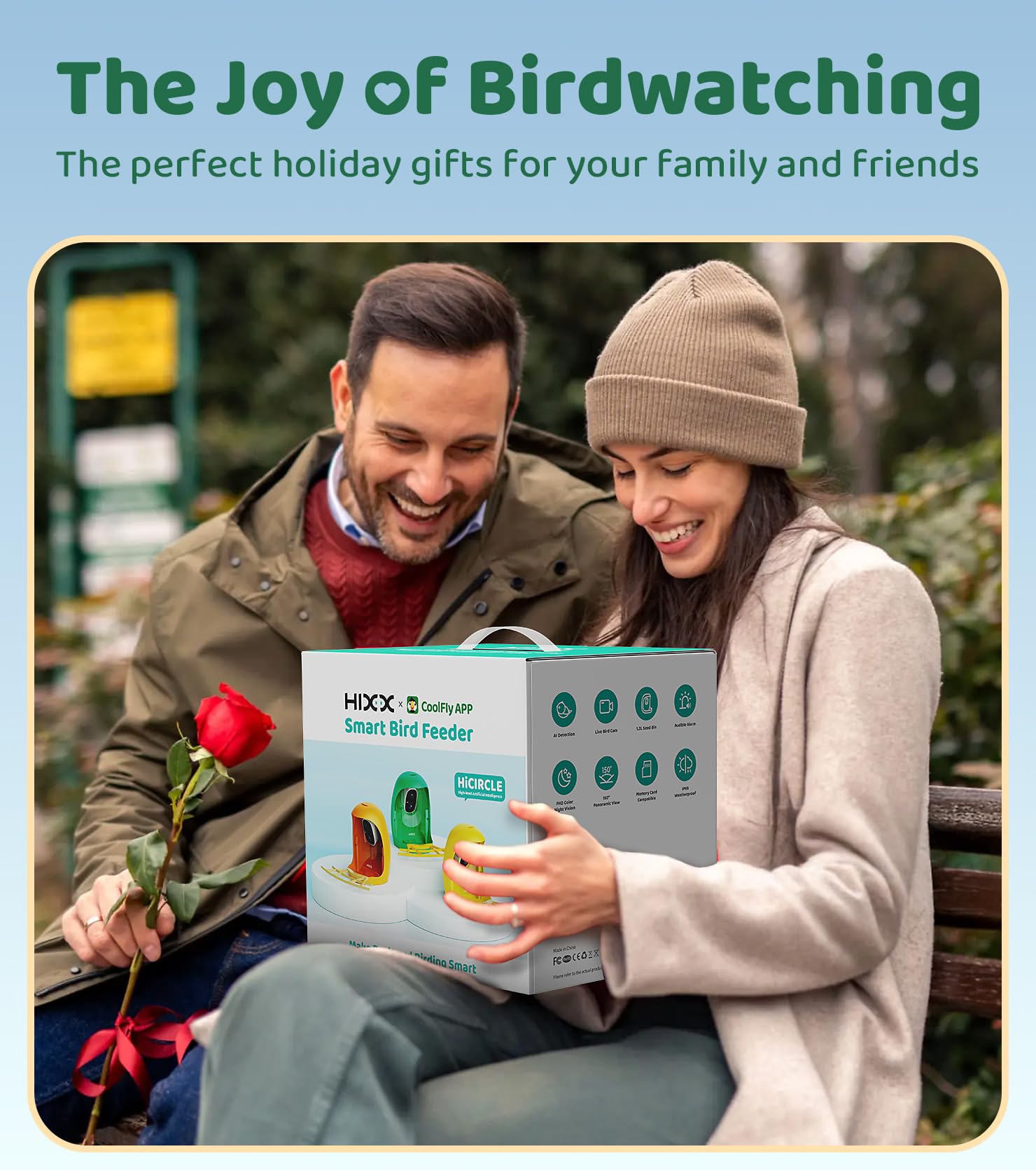 HIXX Smart Bird Feeder with Camera - Solar Powered Wildlife Camera with AI Bird Identification, Auto Video Recording & Instant Alerts | Perfect for Backyard Birdwatching, Nature Lovers & Unique Gift Ideas