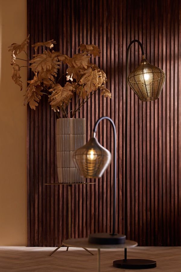 Alvaro Modern Floor Lamp with Adjustable Height - Matt Black & Antique Bronze Finish for Living Room, Bedroom, or Office Lighting