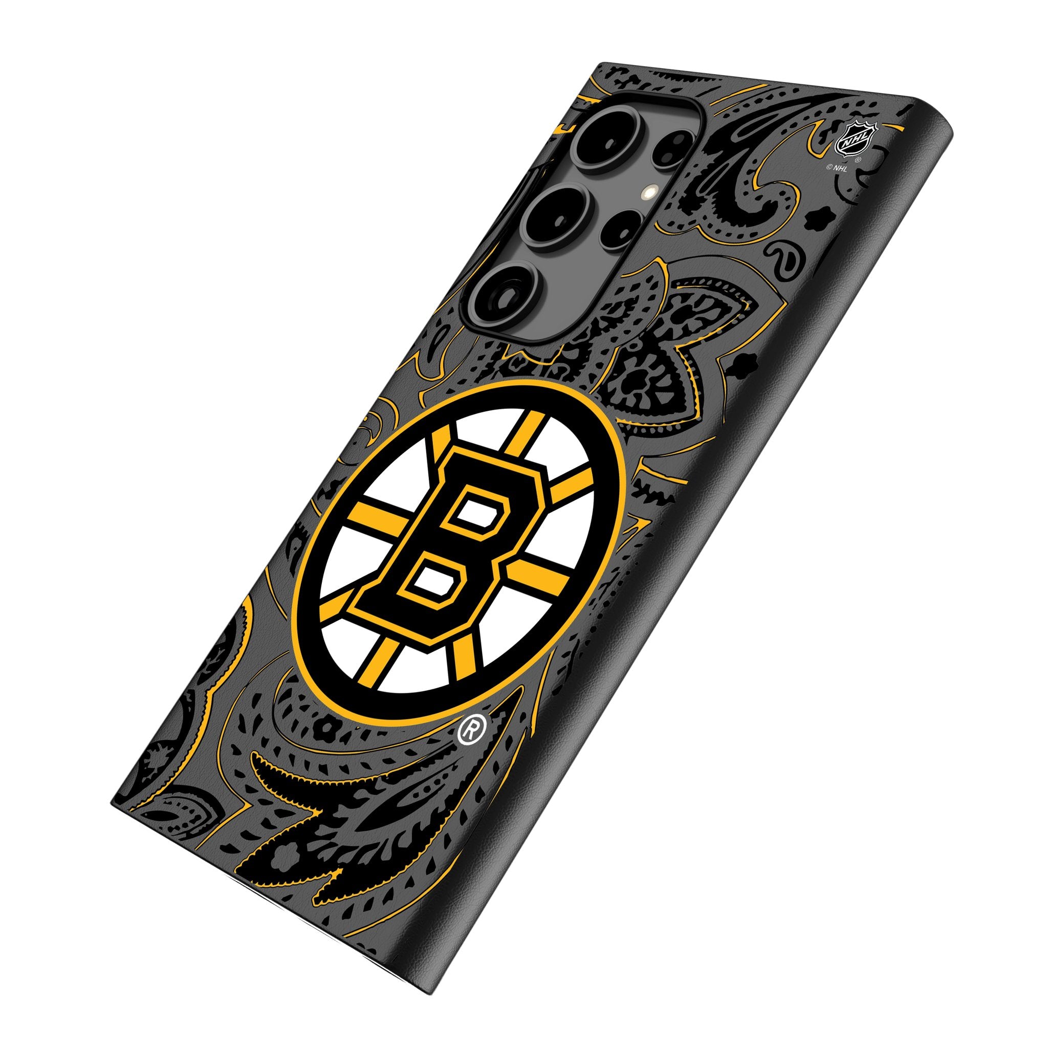Boston Bruins Paisley MagSafe Compatible Phone Case for Samsung Galaxy S23/S22/S21 - Durable Protective Cover with Magnetic Alignment for Wireless Charging - Perfect for Hockey Fans & Game Day Accessories