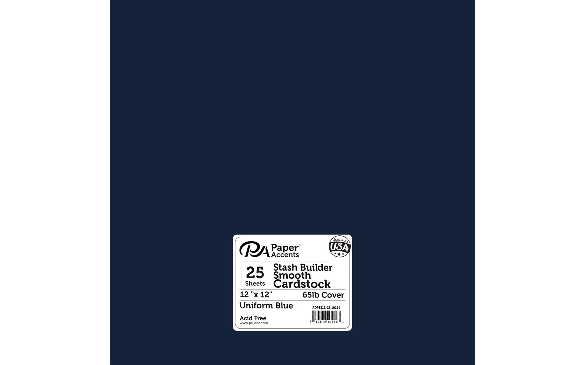 PA 12x12 Blue Cardstock - 65lb for Card Making & Scrapbooking