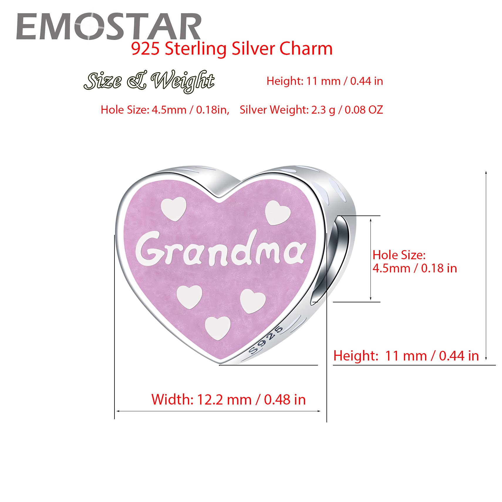 EMOSTAR Sterling Silver Family Theme Charms - Mother, Father, Daughter, Son, Nana, Wife, Husband, Godmother, Mom Crown & Sister Heart Beads | Thoughtful Gifts for Mother's Day, Father's Day & Special Occasions | Perfect for European Bracelets & Family Keepsakes
