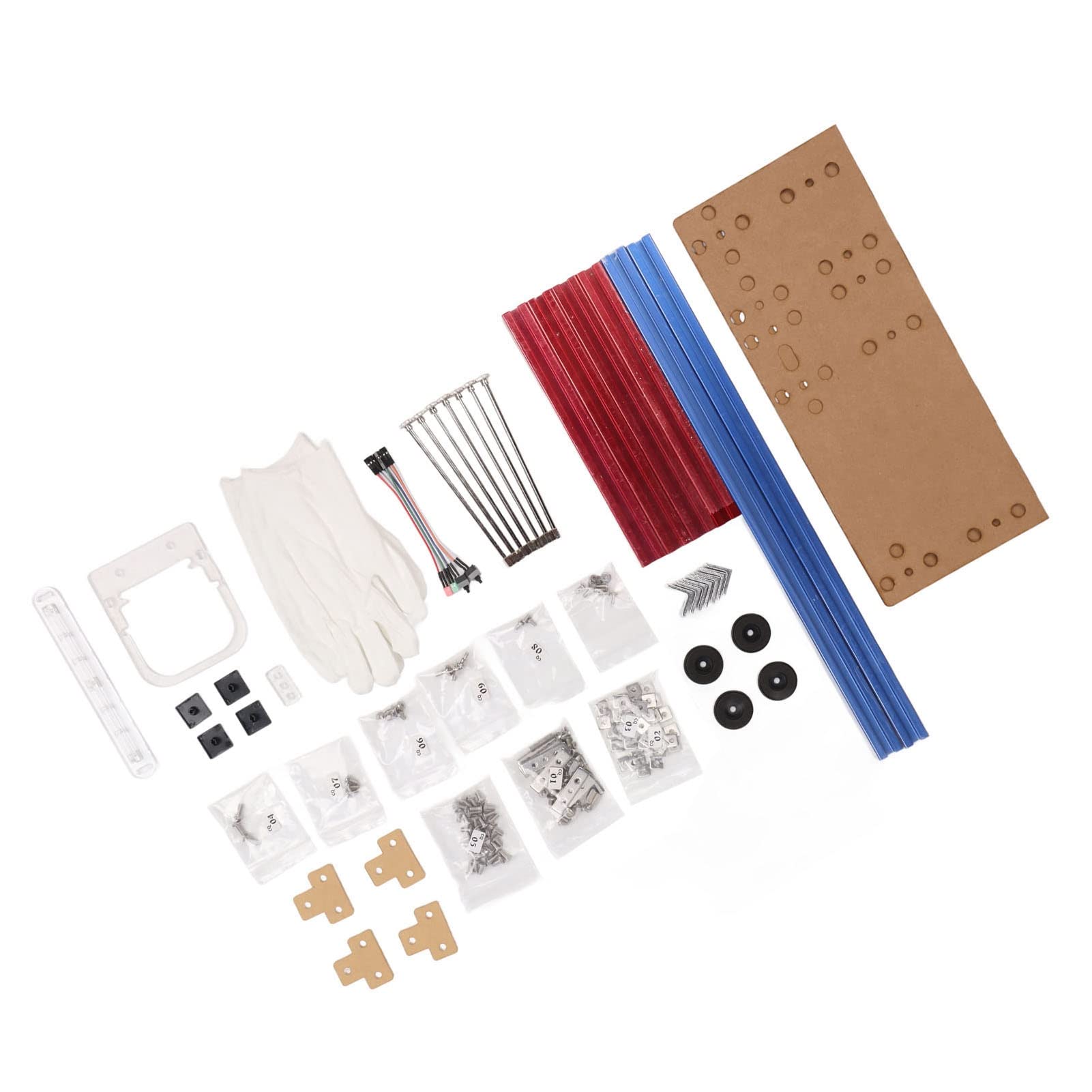 ATX Open Air PC Case Bracket - Aluminum Alloy DIY Computer Chassis Frame with 4 PCI Slots & Excellent Heat Dissipation (Blue/Red) - Perfect for Home Gaming Rigs, Mining Rigs & PC Builders