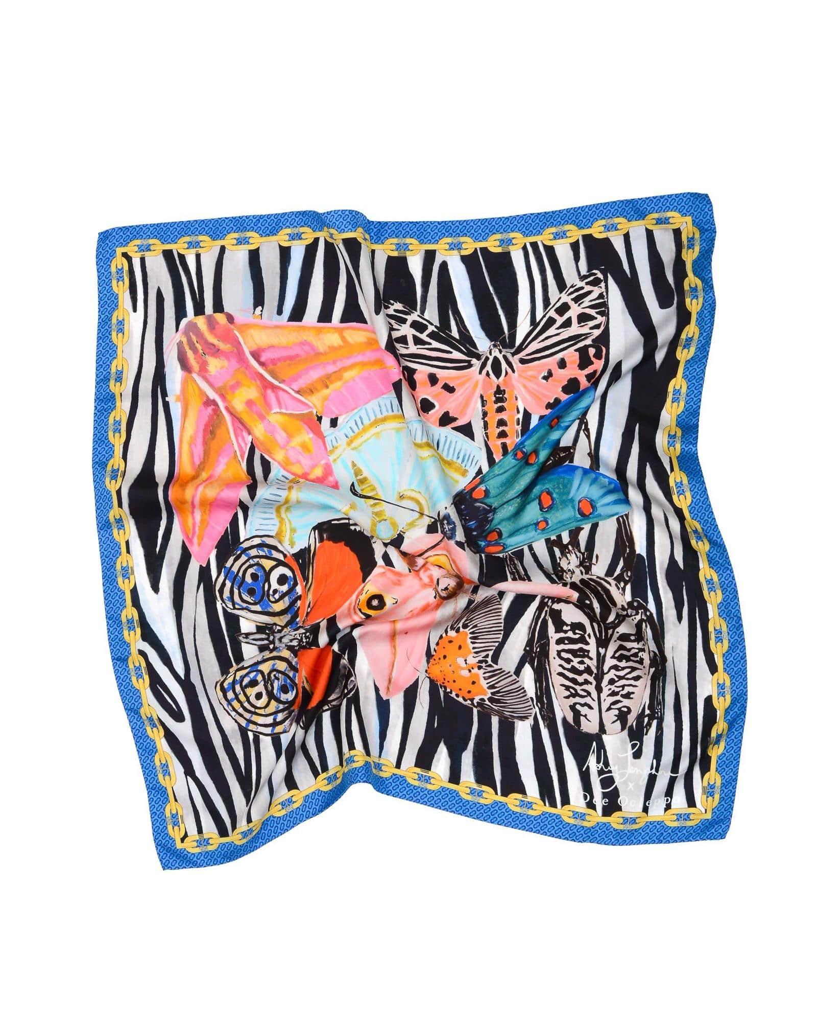 Stylish Blue Zebra Print Silk Scarf - Lightweight Fashion Accessory for Women | Perfect for Parties, Weddings & Everyday Elegance