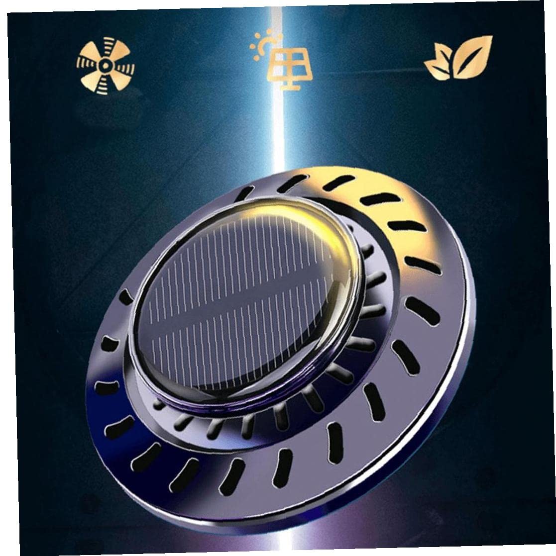 Solar Car Aroma Diffuser - Rotating Essential Oil Fragrance for Car Interior, Black Aromatherapy Air Freshener, Perfect for Commuting, Road Trips, and Office Use