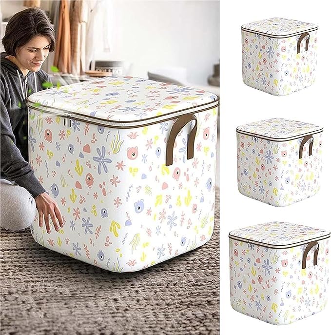 2024 Large Capacity Storage Bins & Organizers - Space Saving Closet Boxes, Quilt Baskets & Toy Bags for Home Organization, Travel & Moving | Perfect for Bedroom, Closet, Nursery & Storage Rooms