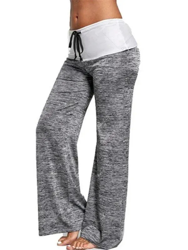 High Waisted Wide Leg Yoga Pants for Women - Soft Stretchy Drawstring Lounge Pants - Perfect for Yoga, Pilates, and Casual Wear