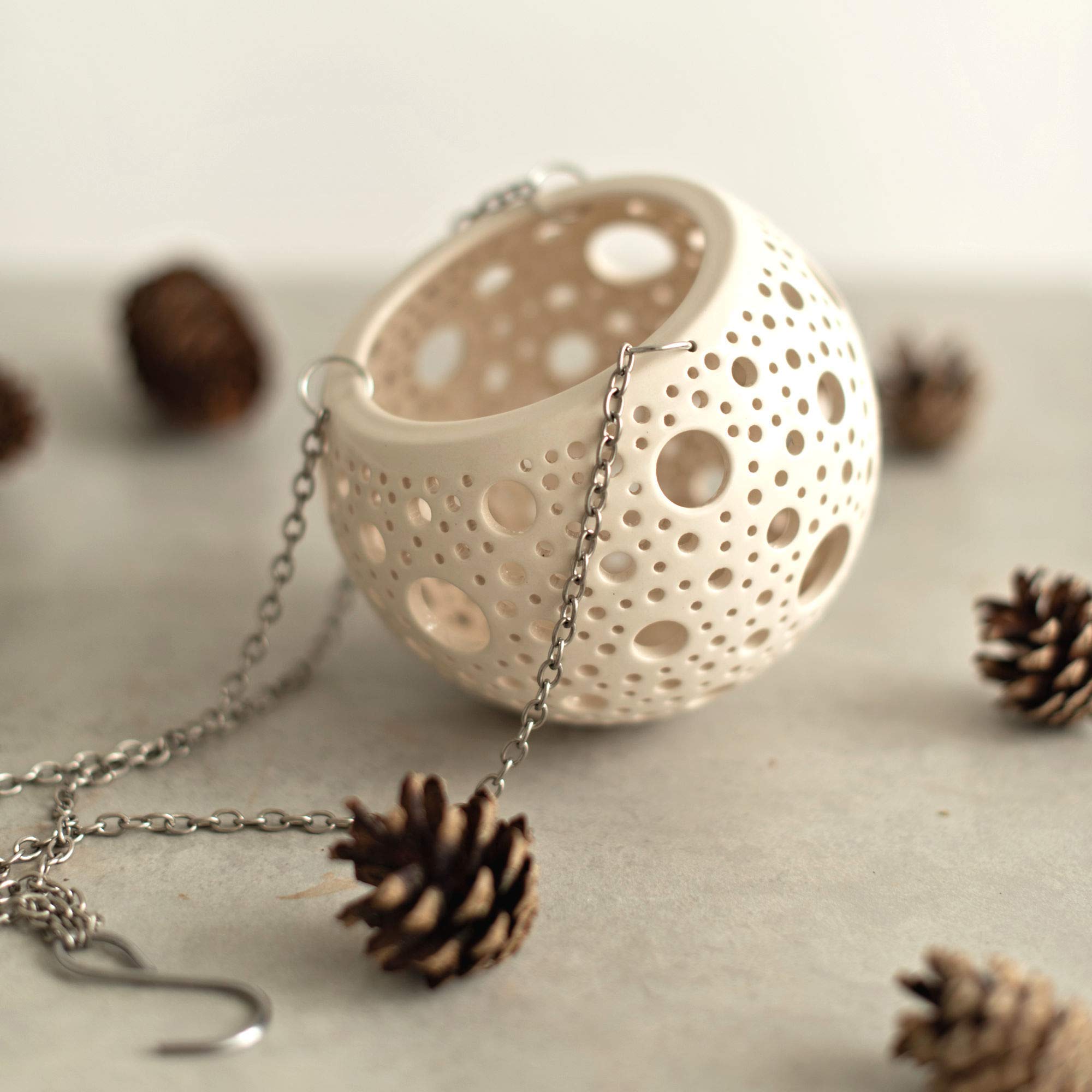 Ceramic Hanging Flower Planters with Bubble Design - Decorative Wall Pots for Indoor Plants or Tealight Candle Holders - Perfect for Home, Garden, and Wedding Decor