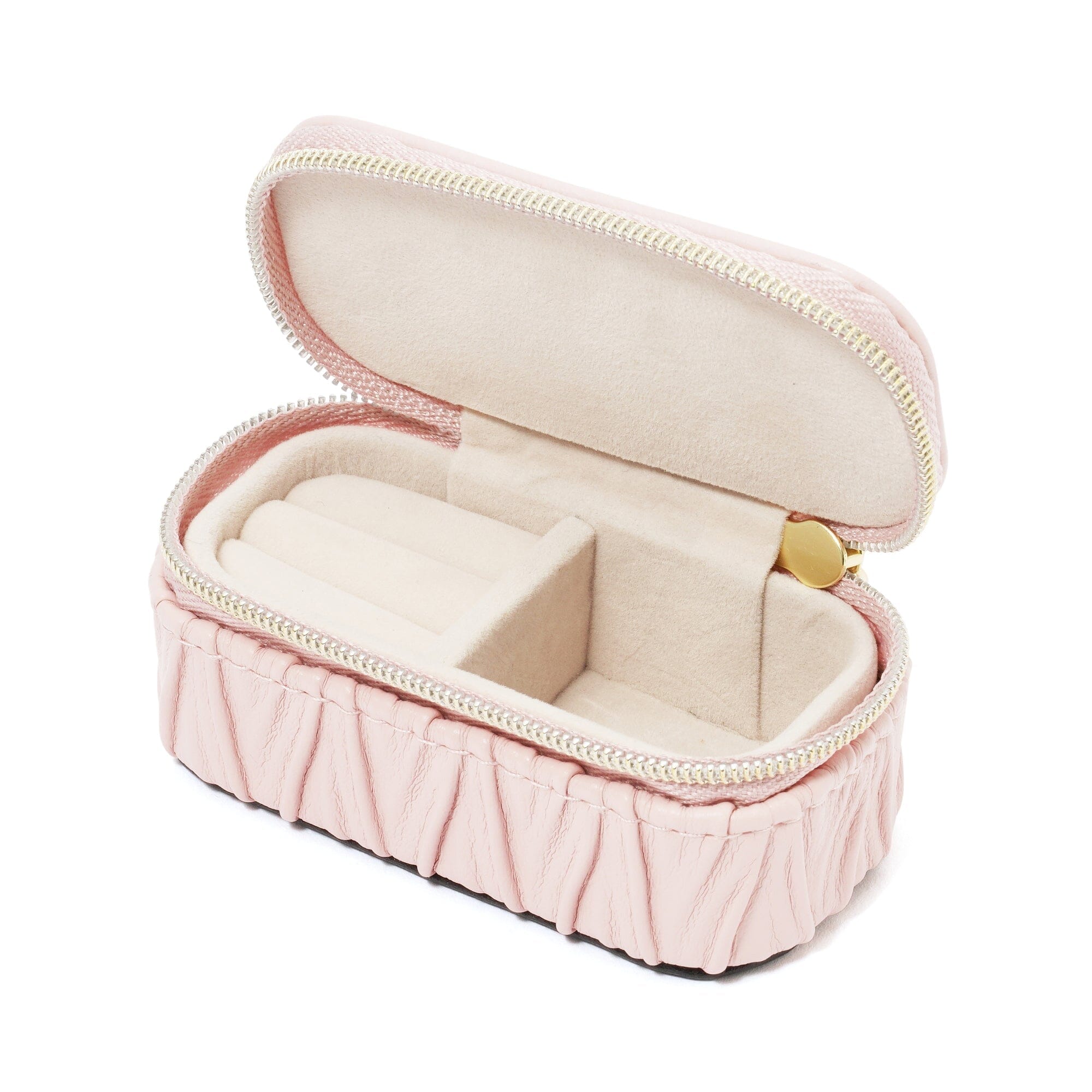 Elegant Pink Embossed Mini Travel Jewelry Box - Perfect for Vacation, Bridesmaid Gifts & Organizing Rings, Earrings & Necklaces On The Go