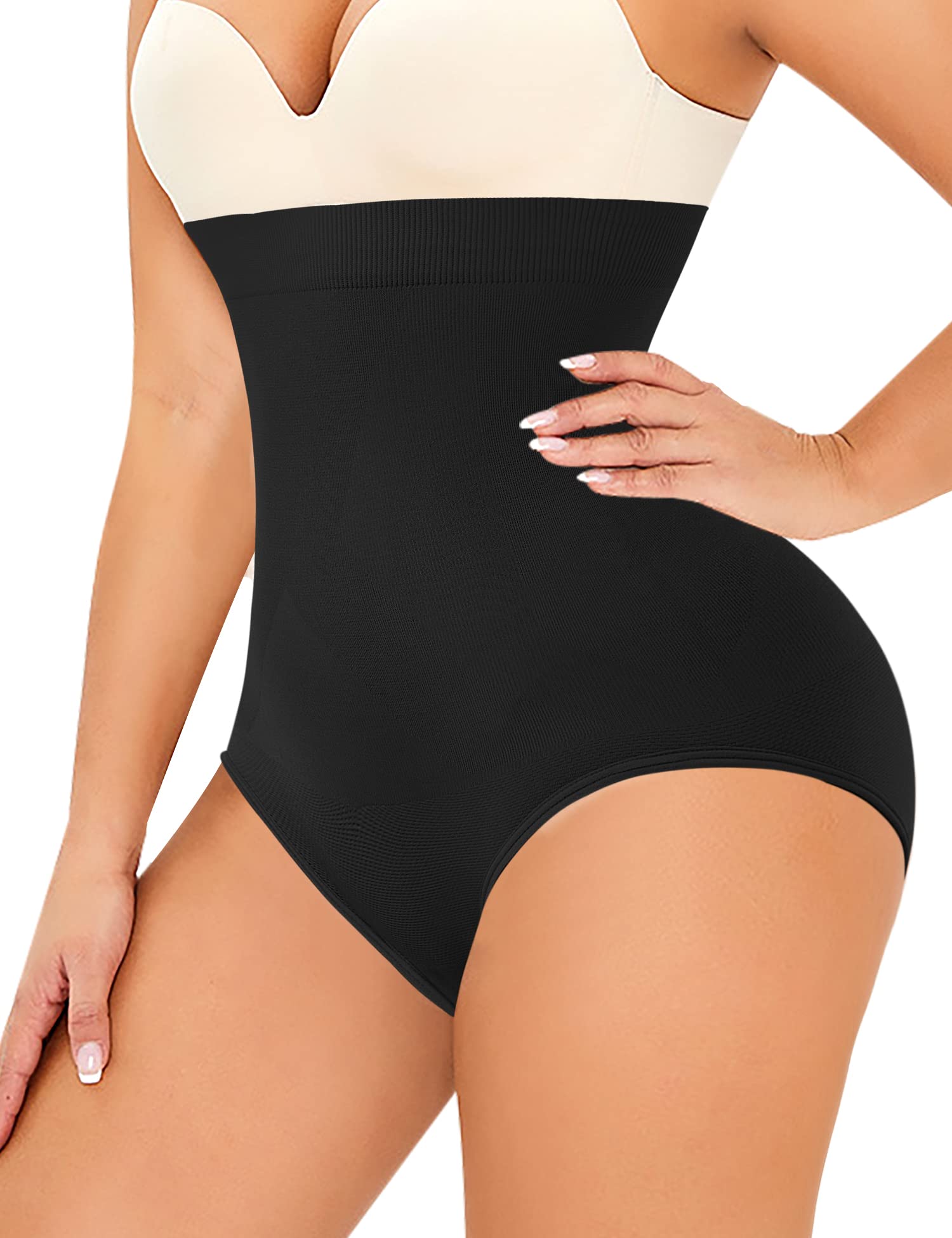Best Tummy Control Panties for Women - High Waist Shapewear Underwear with Lace Trim - Body Shaper Briefs for Postpartum, Weight Loss & Everyday Comfort