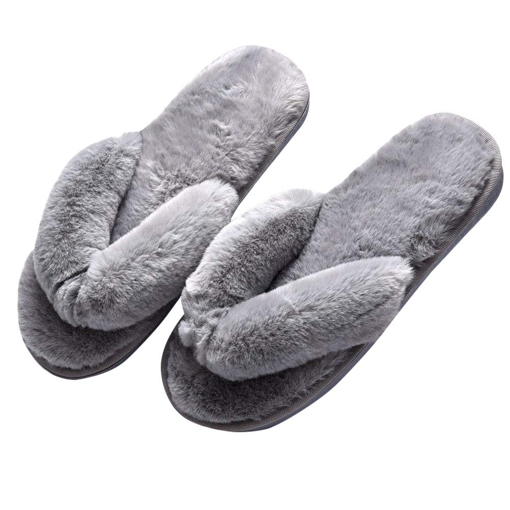 Soft Plush Non-Slip Slippers for Women & Men - Cozy Home Flip Flops with Anti-Skid Sole - Pink Fuzzy House Shoes for Indoor/Outdoor Use - Perfect for Family, Lounge & Spa Relaxation