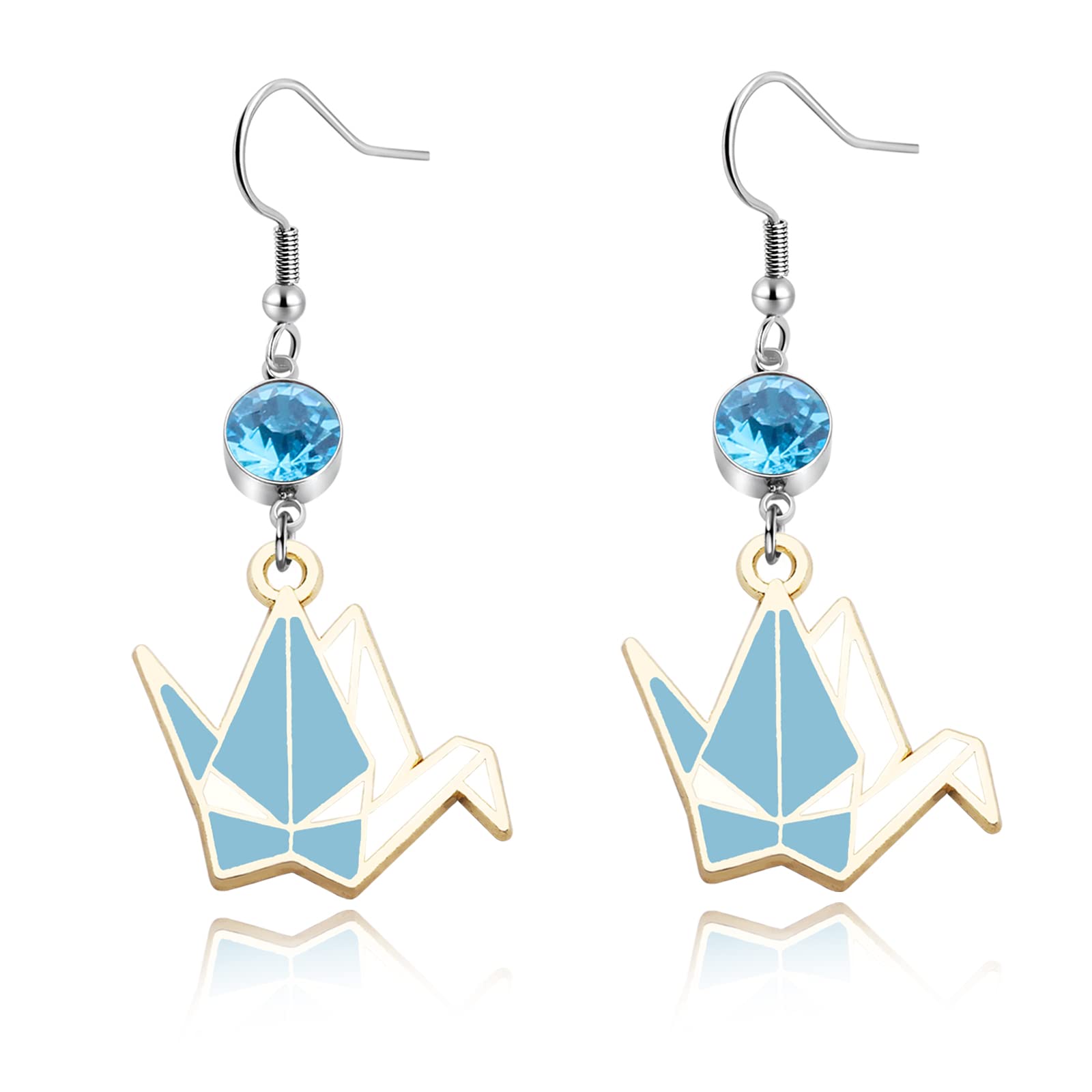 Origami Crane Paper Earrings - Minimalist Handmade Jewelry for Women & Girls - Birthday Gift, Party Favors, Boho Fashion Accessory - Perfect for Festivals, Weddings & Everyday Wear