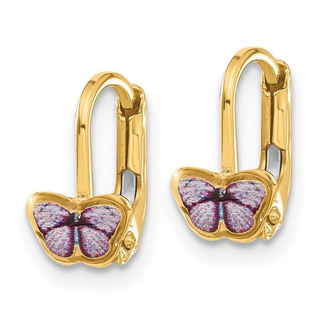 14K Gold Enamel Butterfly Angel Wings Hoop Earrings for Women & Teens - Elegant Dainty Jewelry for Everyday Wear, Gifts & Special Occasions