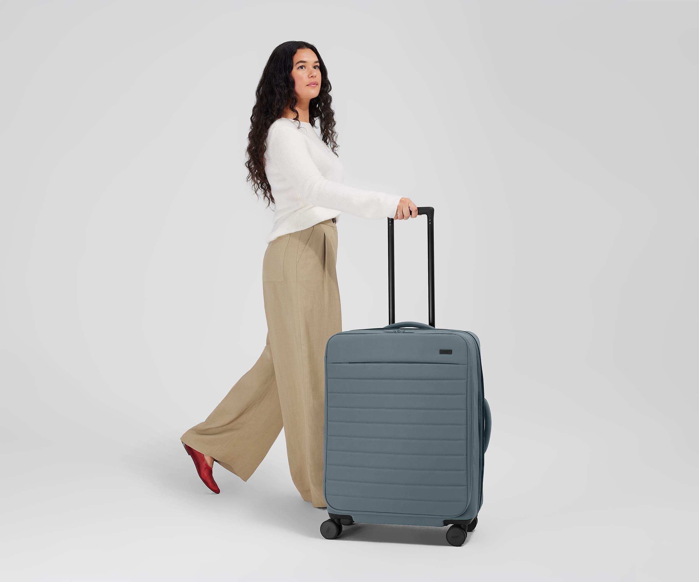 Premium Softside Medium Luggage in Coast Blue - Lightweight & Durable Suitcase for Travel, Business Trips & Weekend Getaways