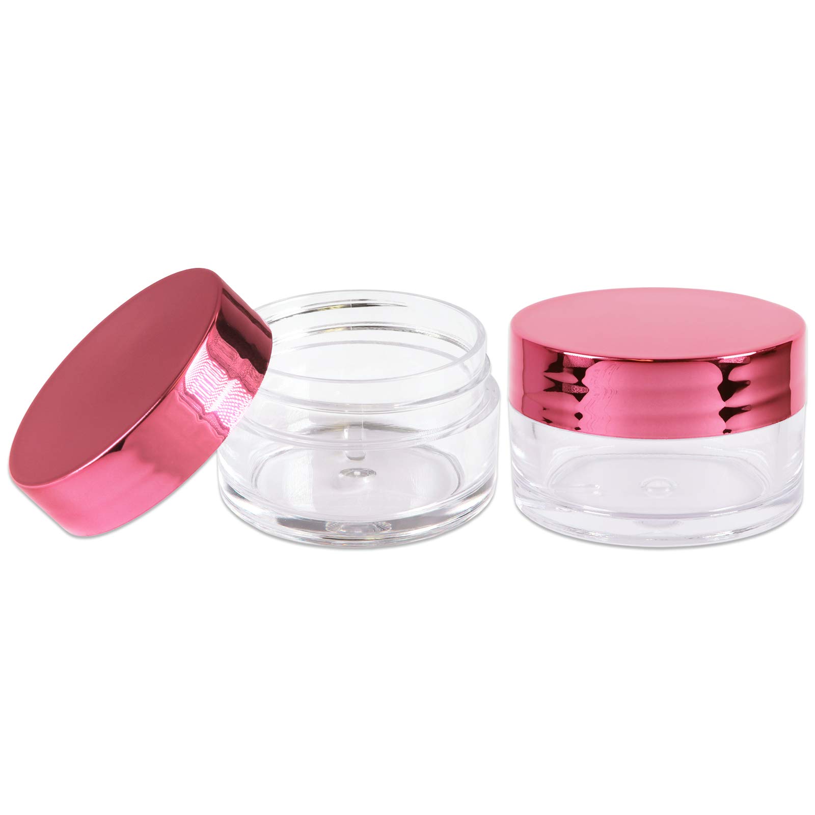 Beauticom 20g/20ml Clear Acrylic Round Jars with Lids - Lip Balm Containers, Cream Jars, Makeup & Cosmetic Storage, Sample Jars, Ointment Containers (936 Jars/Case, Metallic Rose Gold) - Perfect for DIY Beauty Products, Travel Size Cosmetics & Small Batch Creations