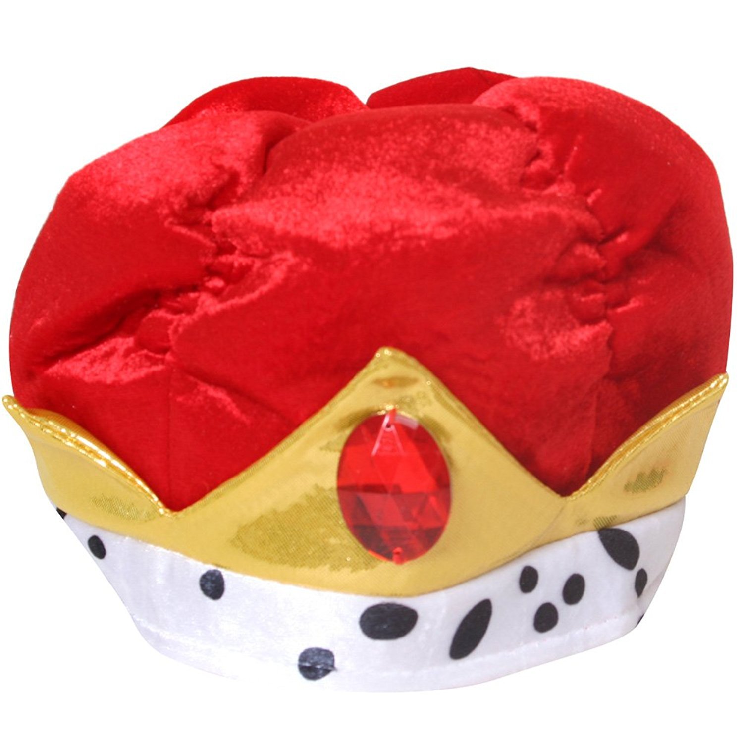 Red Velvet King Crown Hat for Cosplay, Halloween Costume, Themed Parties & Royal Events - Luxurious Velour Fabric for Ultimate Comfort