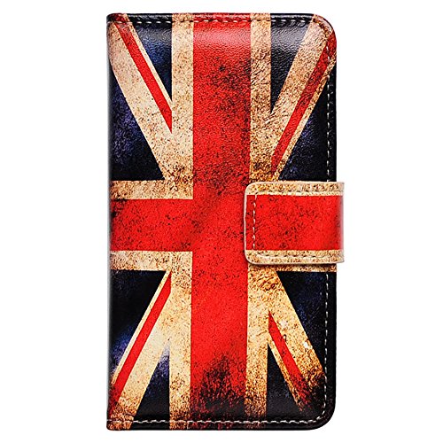 Retro British Union Jack Flag Leather Wallet Case for iPhone 12/12 Pro - Flip Cover with Card Slots & Kickstand | Perfect for Travel, Work & Daily Use