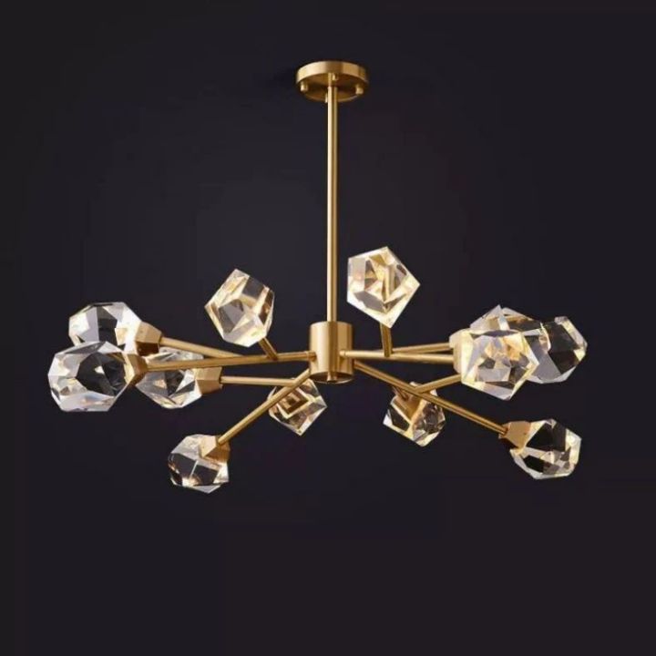 Isaro Faceted Oval Chandelier - Modern Crystal Ceiling Light Fixture for Living Room, Dining Room, Bedroom & Entryway - Elegant Home Decor Lighting for Luxury Interiors