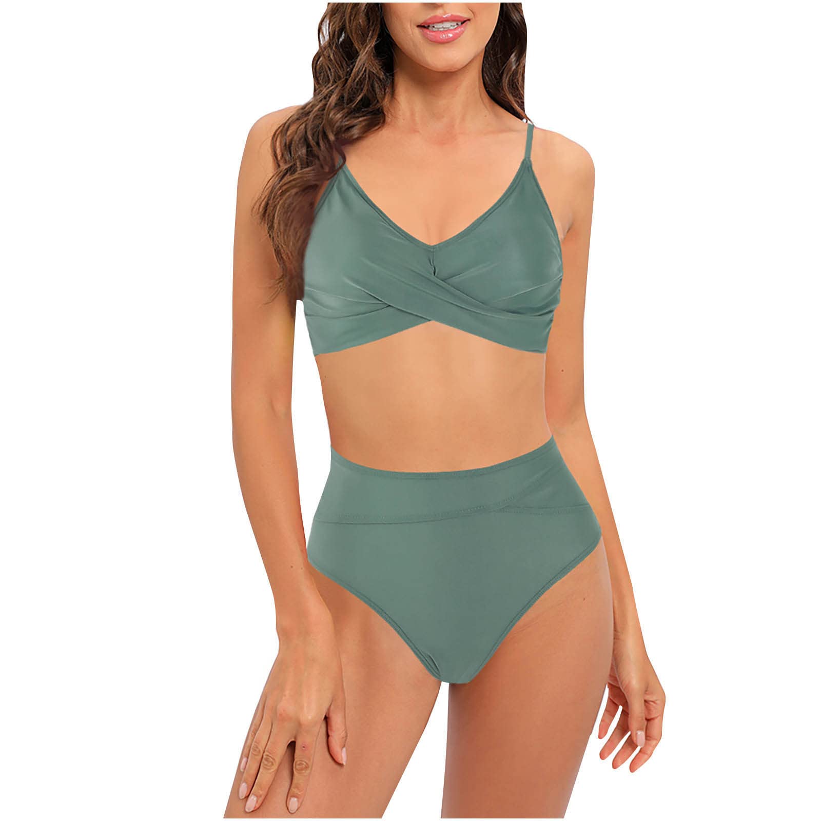 BIERELAOZI Women's 2 Piece Bikini Set - High Waisted Tummy Control Swimsuit with Wrap Design | Perfect for Beach Vacation, Pool Party & Summer Swimming