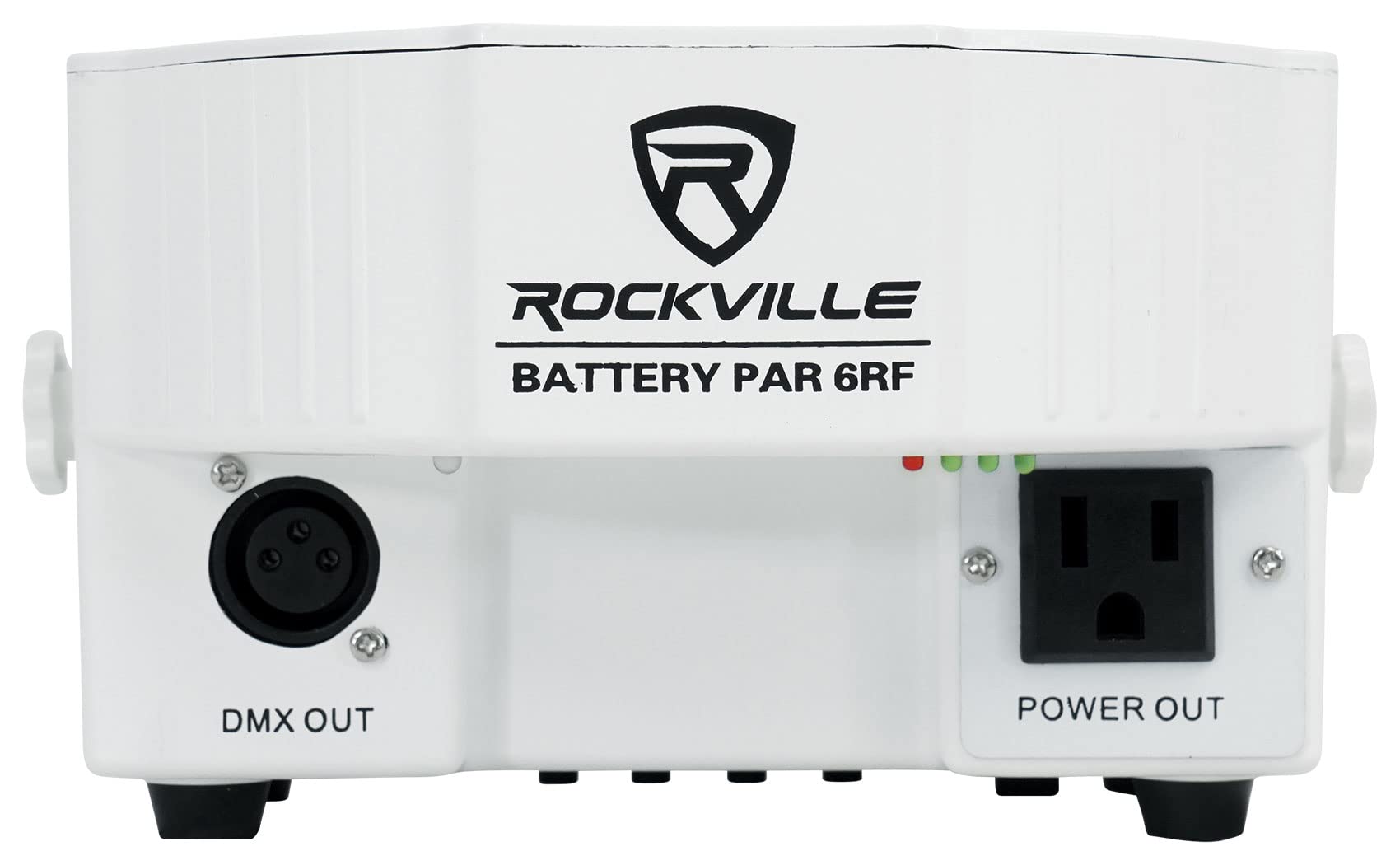 Rockville 4-Pack Rechargeable Wireless DMX PAR 6RF White Lights with Remotes & Carrying Bags – Perfect for Stage Lighting, DJ Shows, and Live Events