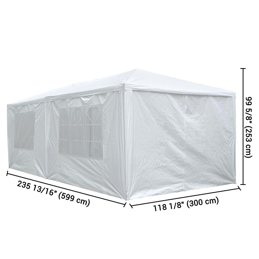 10x20 Wedding Party Tent with 6 Sidewalls & Screen - Outdoor Canopy for Events, Receptions, and Gatherings - TheLAShop
