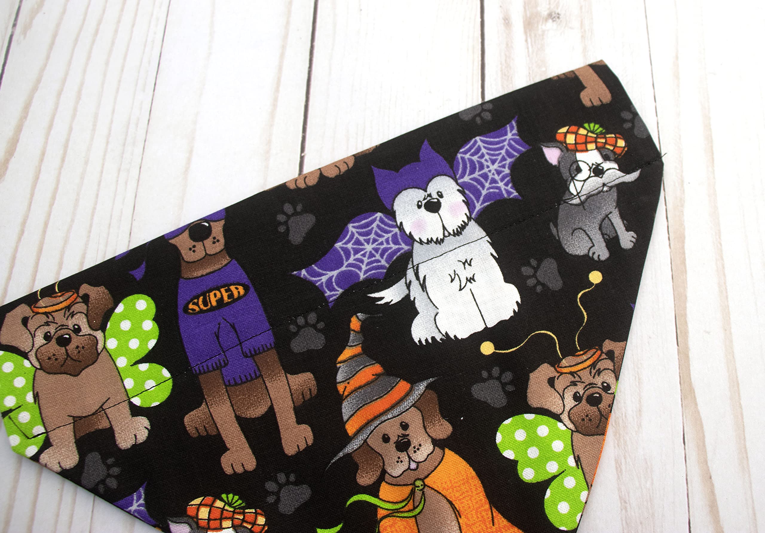 Halloween Dog Bandana - Slip-On Over Collar Pet Scarf for Dogs & Cats | Washable Dog Bibs & Neckerchief | Perfect for Halloween Costumes, Parties & Daily Wear