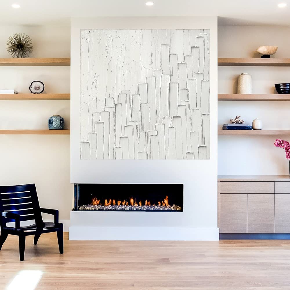 Paul Duncan Gray Staircase Fine Art Canvas Wall Decor - Ready to Hang 22x22 Inches - Perfect for Living Room, Bedroom, Bathroom, Kitchen, Office, Bar & Dining Room - Modern Home & Office Wall Art