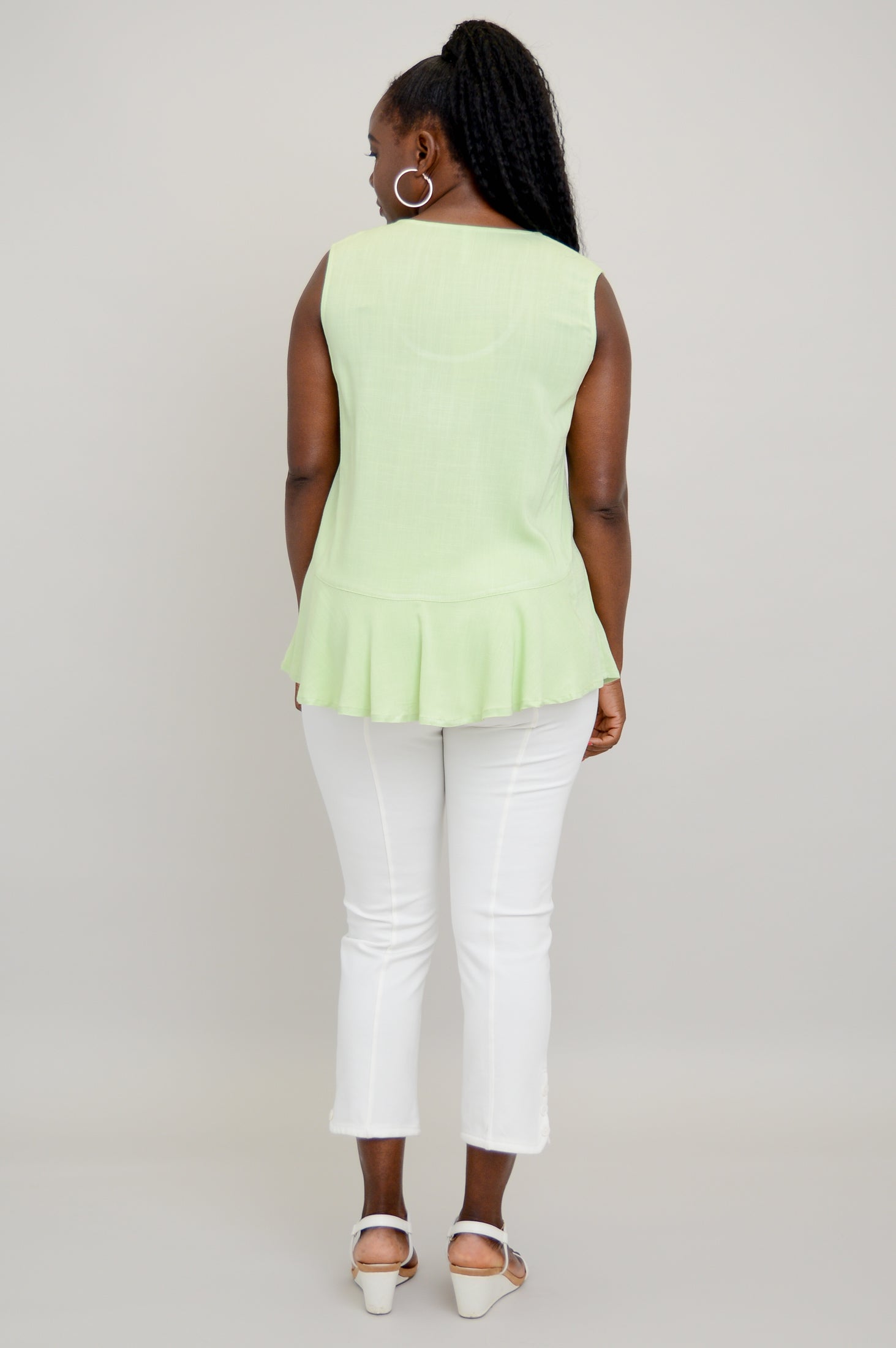 Ginny Tank Top - Sage Green Linen Bamboo Blend Women's Casual Shirt | Perfect for Summer Outfits, Beachwear & Layering